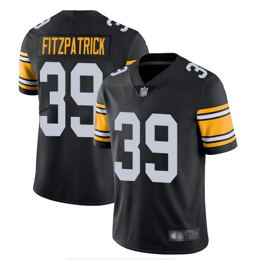 Men Pittsburgh Steelers #39 Fitzpatrick Nike Black Alternate Game NFL Jerseys